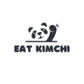 Panda Waving Eat Kimchi Logo